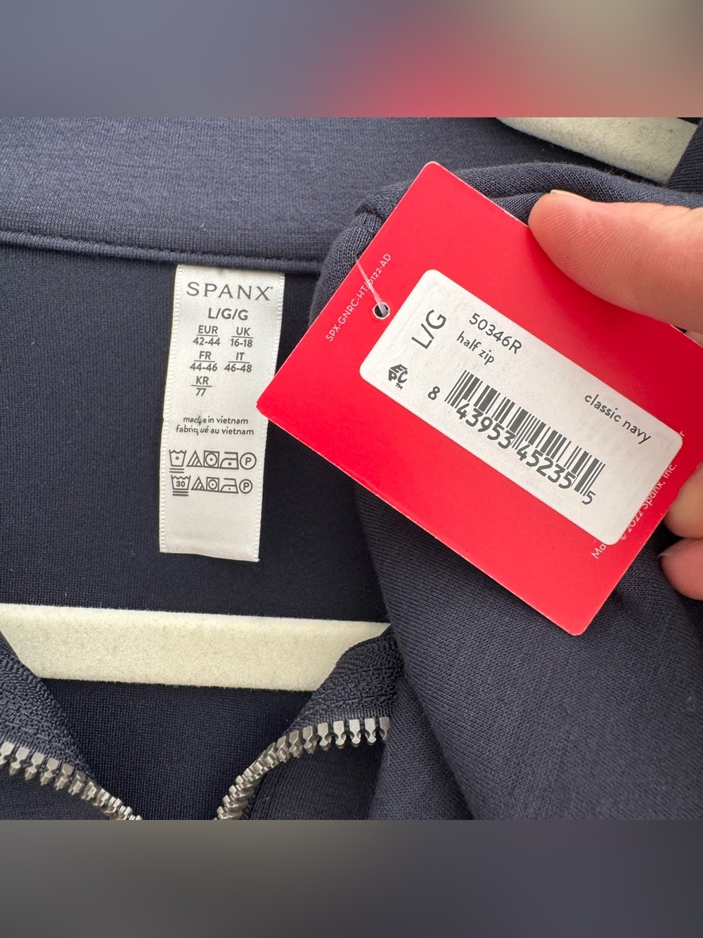 SPANX Softstreme AirEssentials Half Zip Pullover Sweatshirt Women’s L Navy NWT - Picture 6 of 13
